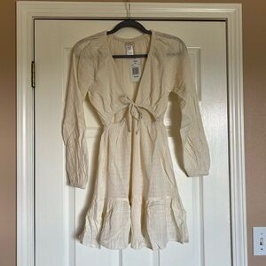 L*Space × Revolve Feelin Fine Cotton Mini Dress Coverup Cream NWT XS